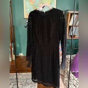 J. Crew Black Long Sleeve Lace Dress